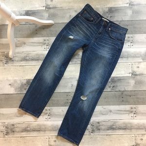 Madewell Straight Crop Jeans Distressed Size 26